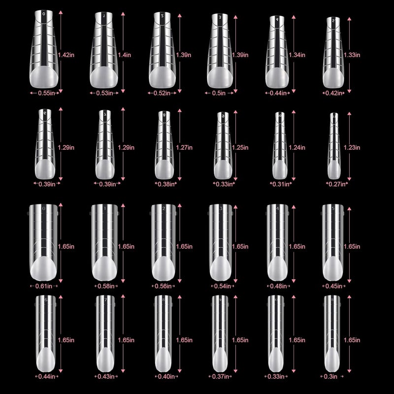 BOMOQING 288 Poly Nail Gel Forms Set - Full Cover Dual Forms With Slip Solution for Acrylic Nails, 8 Types 4 Styles 12 Sizes Sticker Silicone for Manicure Extension - Image 4